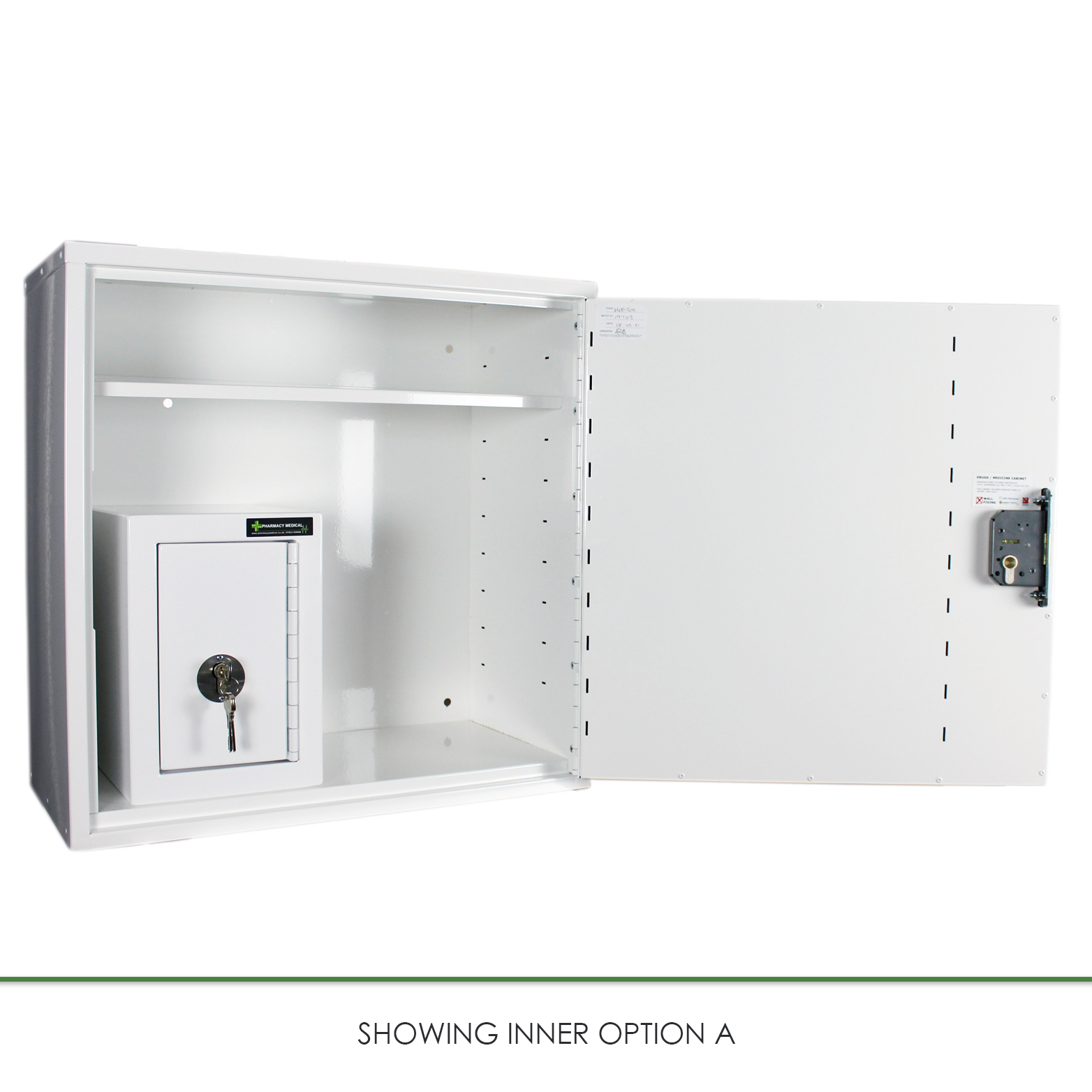 Medicine Cabinet with Internal Controlled Drugs Cabinet | 600mm H x 600mm W x 300mm D | HECCMC200
