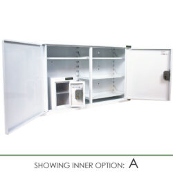 Medicine Cabinet with Internal Controlled Drugs Cabinet | 600mm H x 800mm W x 300mm D | HECCMC401