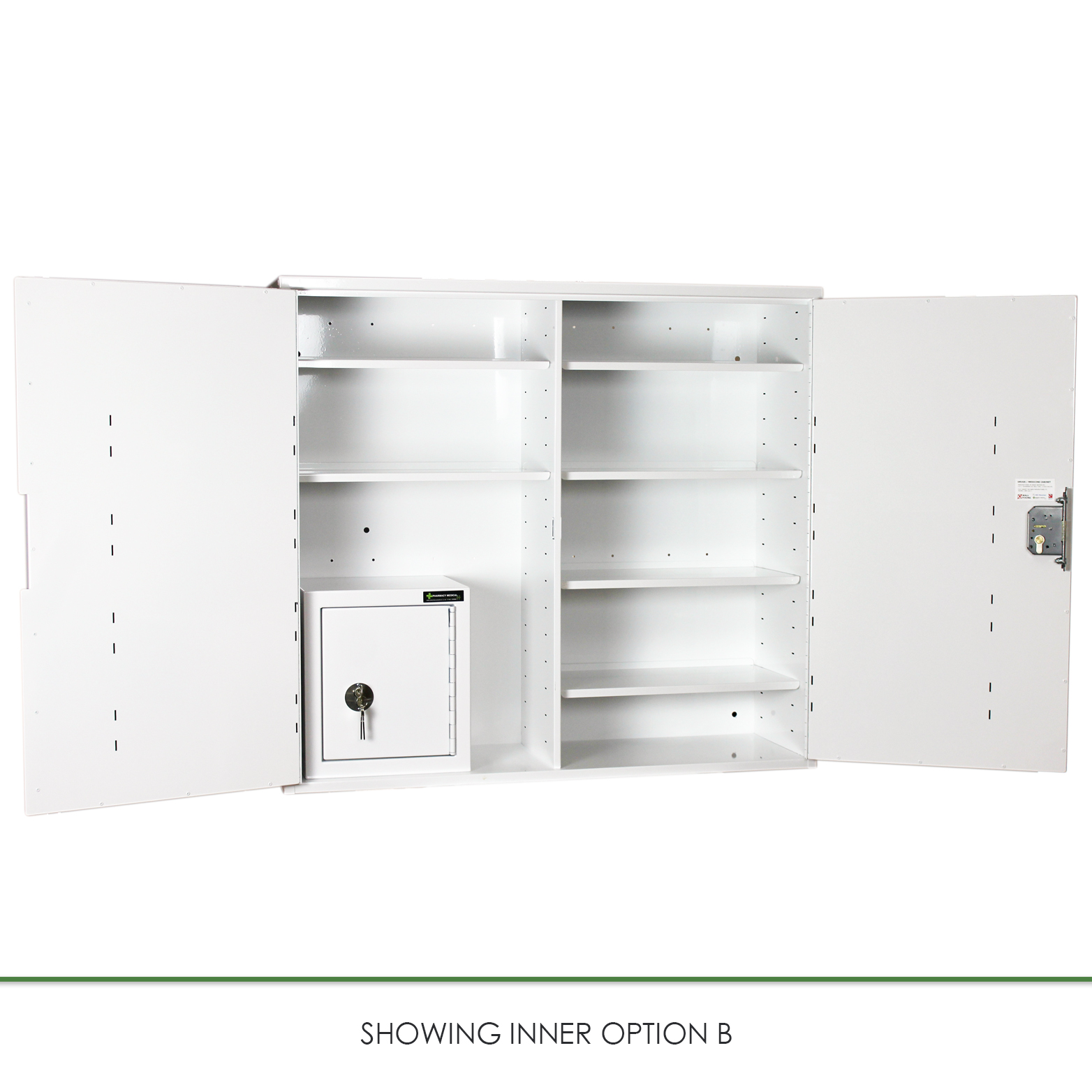 Medicine Cabinet with Internal Controlled Drugs Cabinet | 900mm H x 1000mm W x 300mm D | HECCMC404 - Image 2