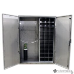 Stainless Steel Medical Gas Storage Cabinet | 30 Bottle Compartment